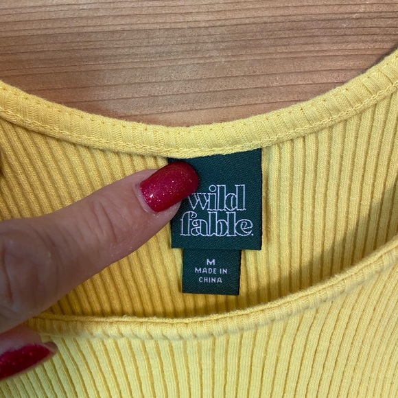 Wild Fable Yellow Cropped Tank Top - Picture 3 of 3